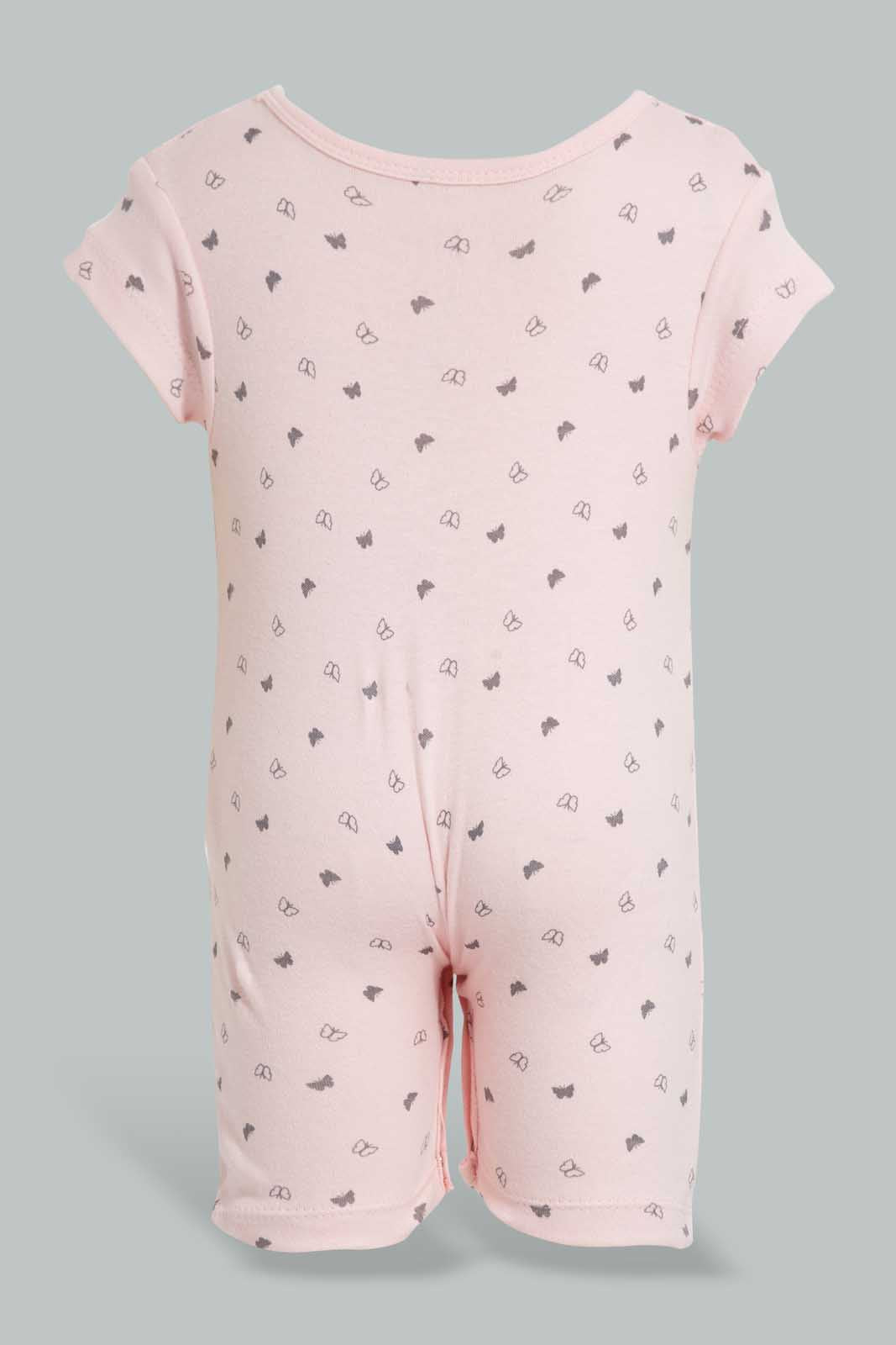 Redtag-Pink-Butterfly-Romper-Rompers-Baby-0 to 12 Months