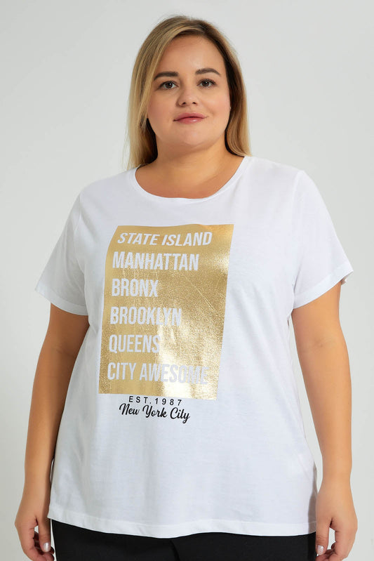 Redtag-Graphic-T-Shirt-Colour:Black,-Filter:Plus-Size,-LDP-T-Shirts,-New-In,-New-In-LDP,-Non-Sale,-S22A,-Section:Women,-TBL-Women's-