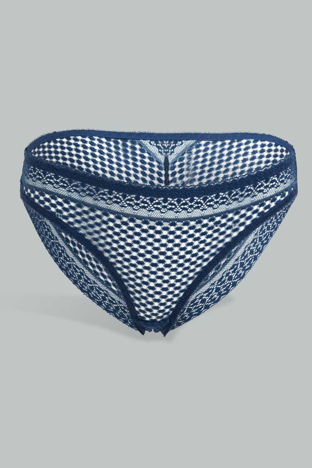 Redtag-Navy/Ivory-Plain-Bikini-Brief-(2-Pack)-Briefs-Bikini-Women's-