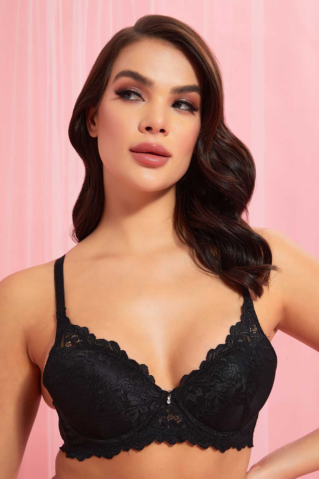 Redtag-Black-And-White-Lace-T-Shirt-Bra-(Pack-of-2)-Category:Bras,-Colour:Black,-Colour:White,-Deals:Sale,-Filter:Women's-Clothing,-Non-Returnable,-S22B,-Sale-Women-APL,-Section:Women,-Women-Bras--