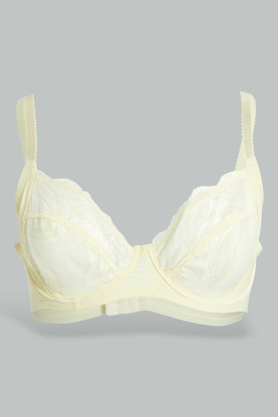 Redtag-Black/Yellow-Plain-Lace-Non-Padded-Bra-(2-Pack)-Non-Padded-Women's-