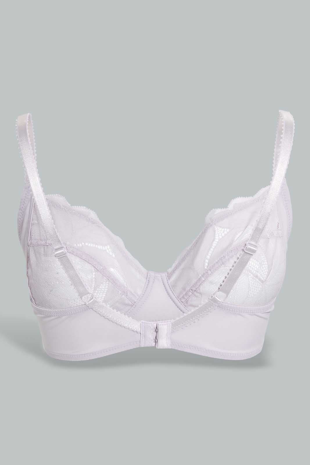 Black And White Lace Non-Padded Bra (Pack of 2)