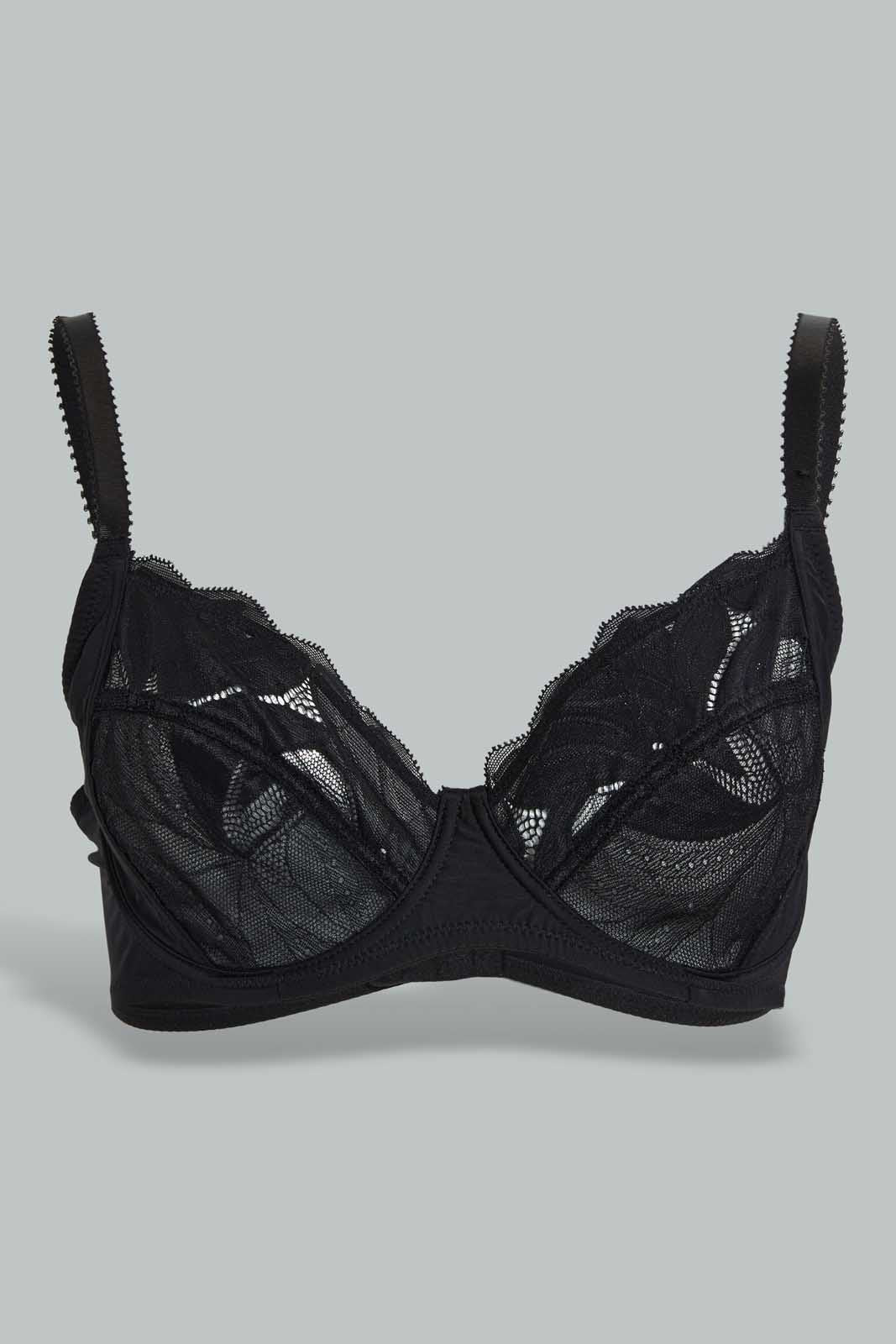 Black And White Lace Non-Padded Bra (Pack of 2)