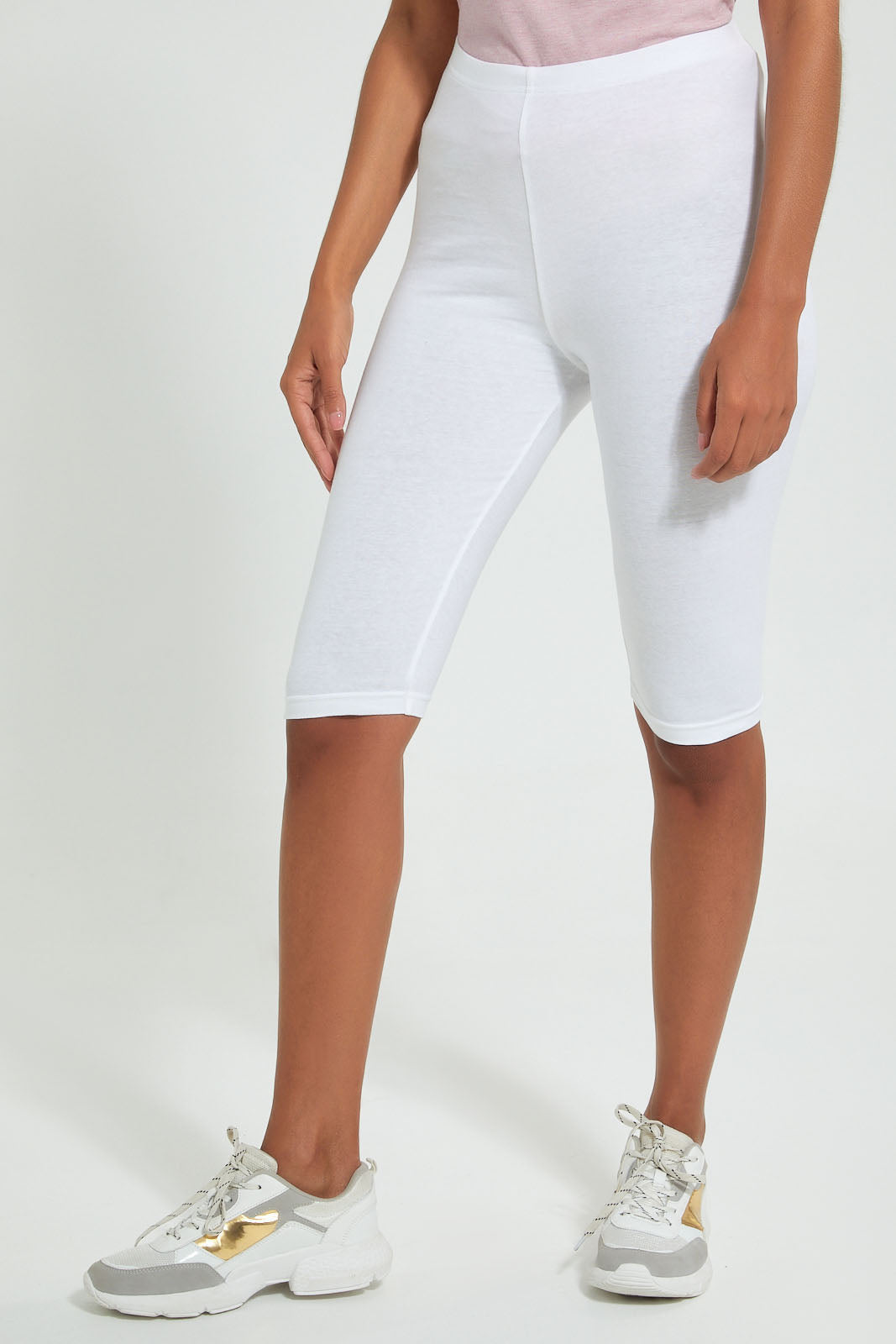 Redtag-White-Knee-Length-Capri-Leggings-Women's-0