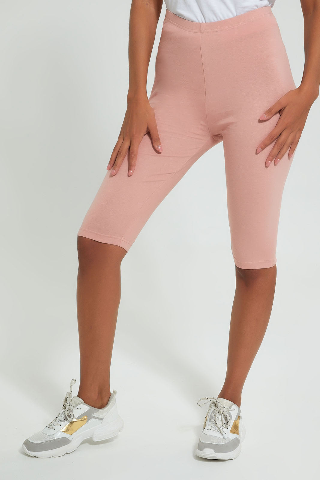 Redtag-Beige-Knee-Length-Capri-Leggings-Women's-0