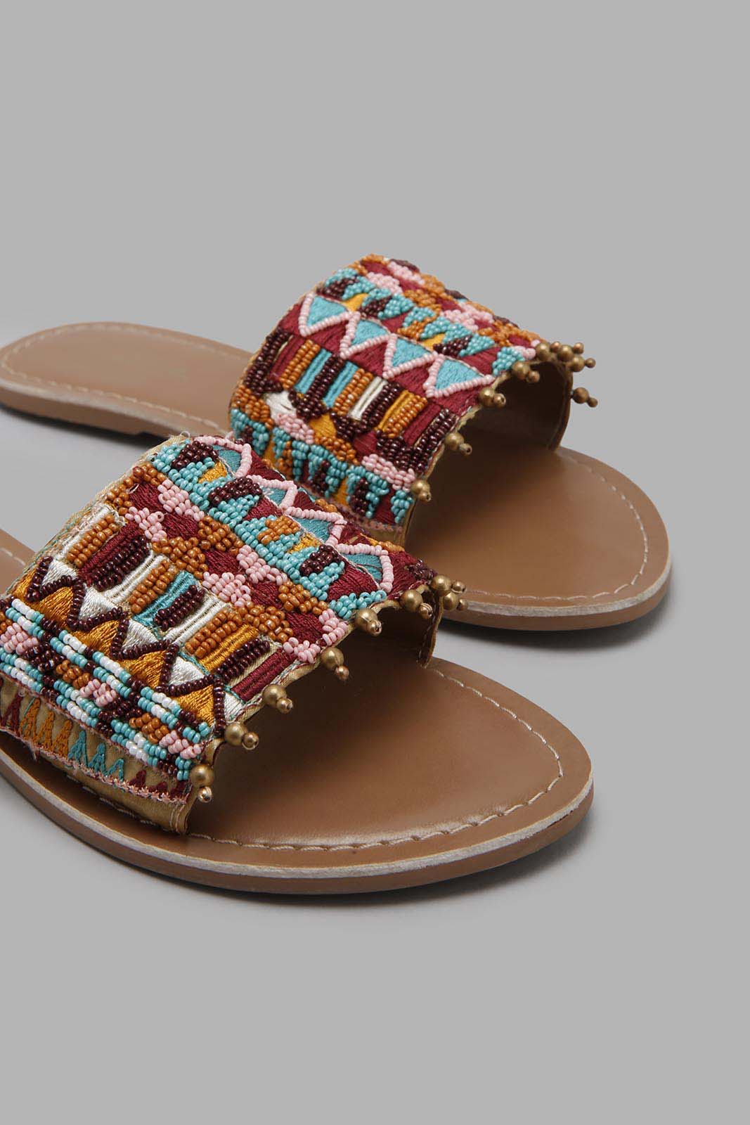 Multicolour Embroidered Mule