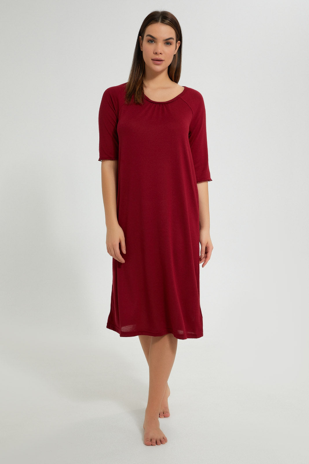 Redtag-Plain-Knitted-Nightgown-Nightgowns-Women's-
