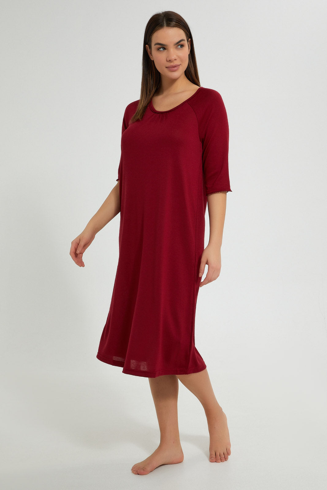 Redtag-Plain-Knitted-Nightgown-Nightgowns-Women's-