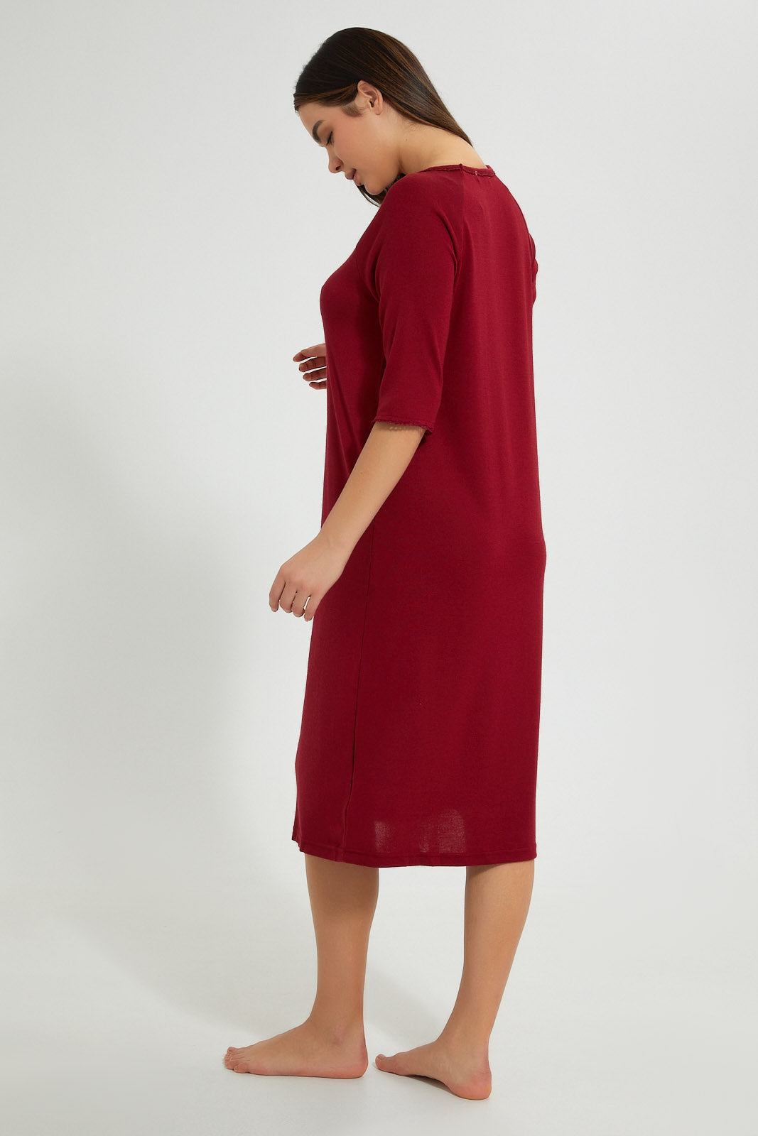 Redtag-Plain-Knitted-Nightgown-Nightgowns-Women's-