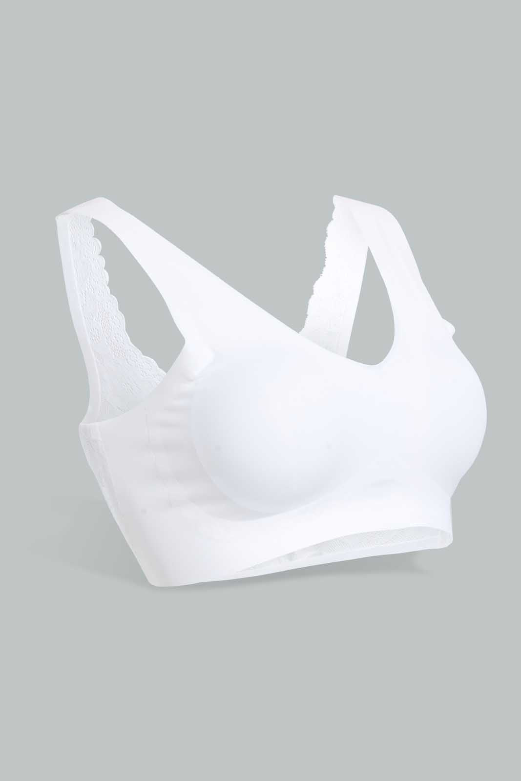 Redtag-White-Plain-Padded-Comfort-Bra-With-Lace-Comfort-Bras-Women's-