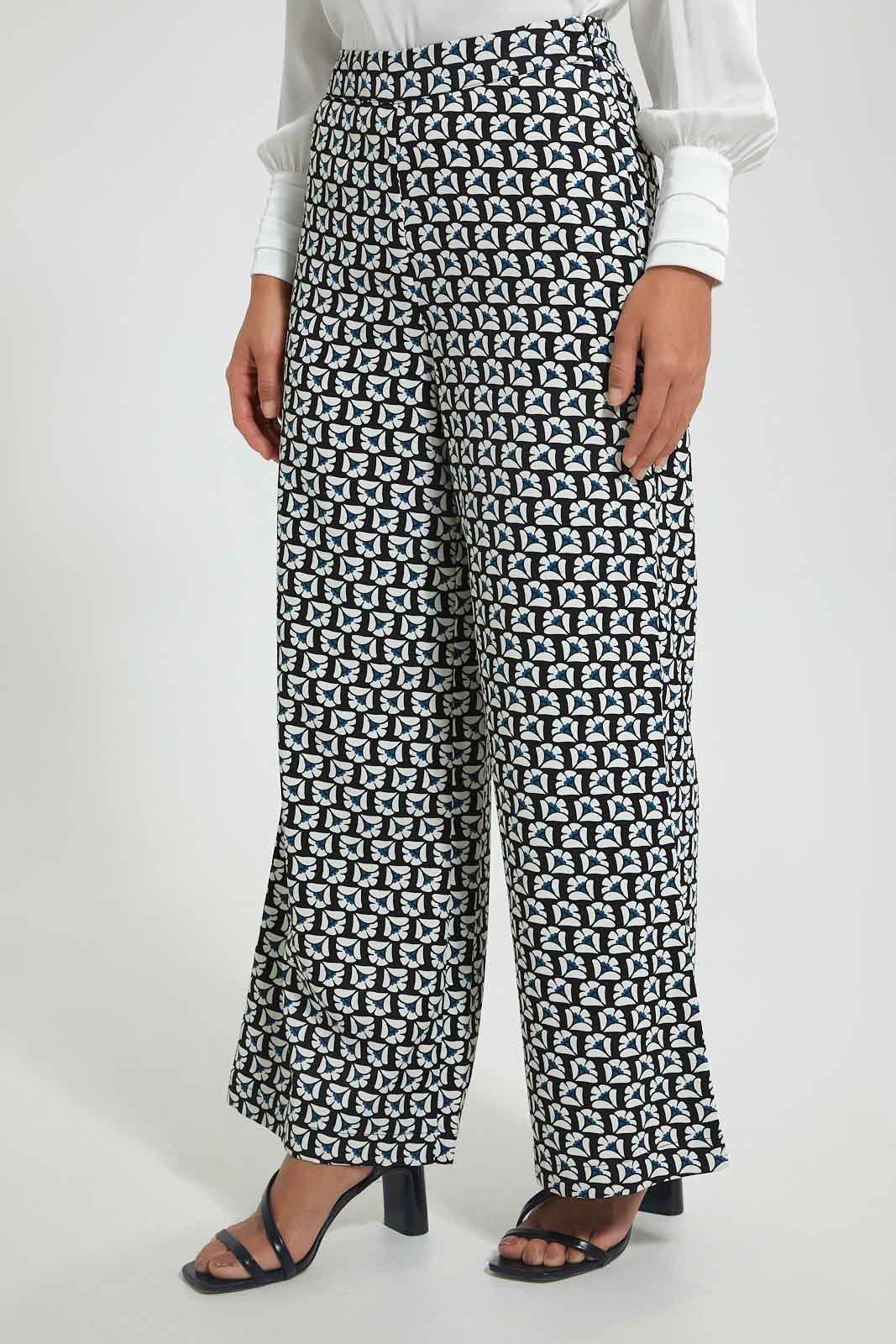 Redtag-Geo-Print-Wideleg-Trouser-Trousers-Women's-