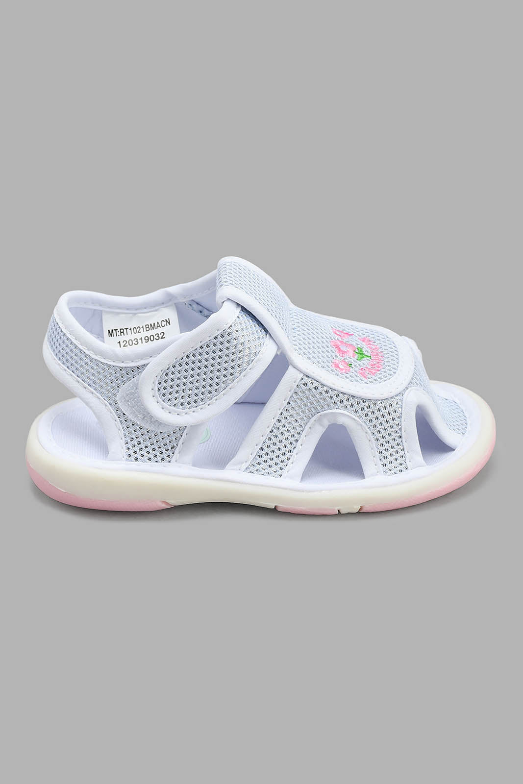 Redtag-White-Floral-Embroidered-Pump-Pumps-Infant-Girls-1 to 3 Years