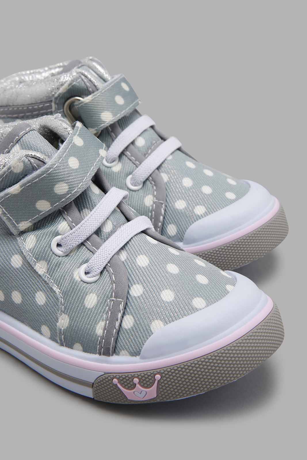 Redtag-Grey-High-Top-Pump-Colour:Grey,-Filter:Girls-Footwear-(1-to-3-Yrs),-ING-Trainers,-New-In,-New-In-ING-FOO,-Non-Sale,-S22A,-Section:Kidswear-Infant-Girls-1 to 3 Years