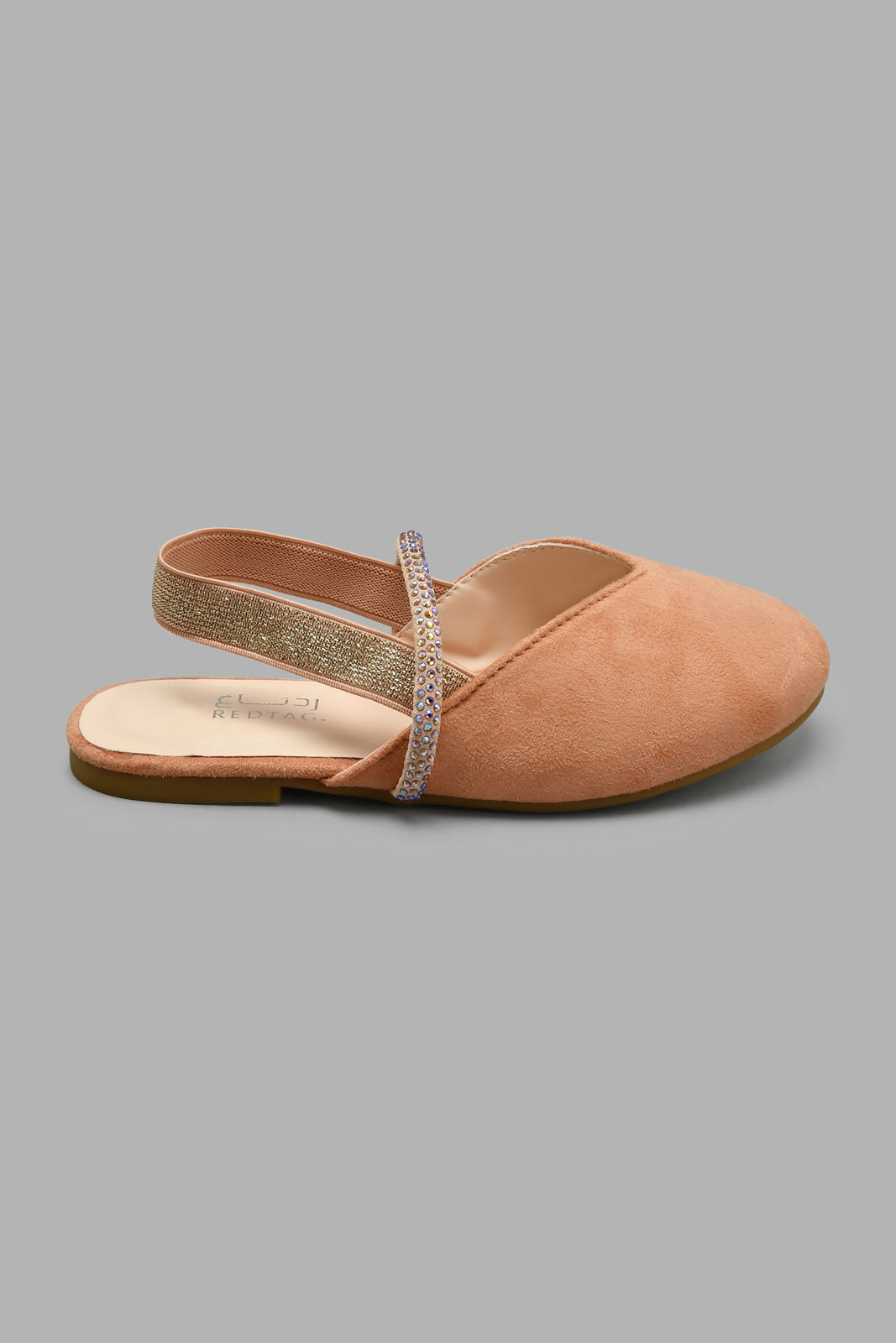 Redtag-Tan-Diamante-Trim-Mule-Colour:Tan,-Filter:Girls-Footwear-(3-to-5-Yrs),-GIR-Casual-Shoes,-New-In,-New-In-GIR-FOO,-Non-Sale,-S22A,-Section:Kidswear-Girls-3 to 5 Years