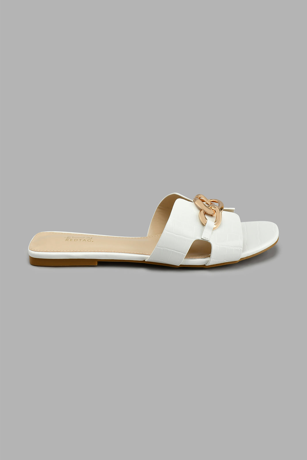 Redtag-White-Chain-Trim-Mule-Colour:White,-Filter:Women's-Footwear,-New-In,-New-In-Women-FOO,-Non-Sale,-S22A,-Section:Women,-Women-Casual-Sandals-Women's-