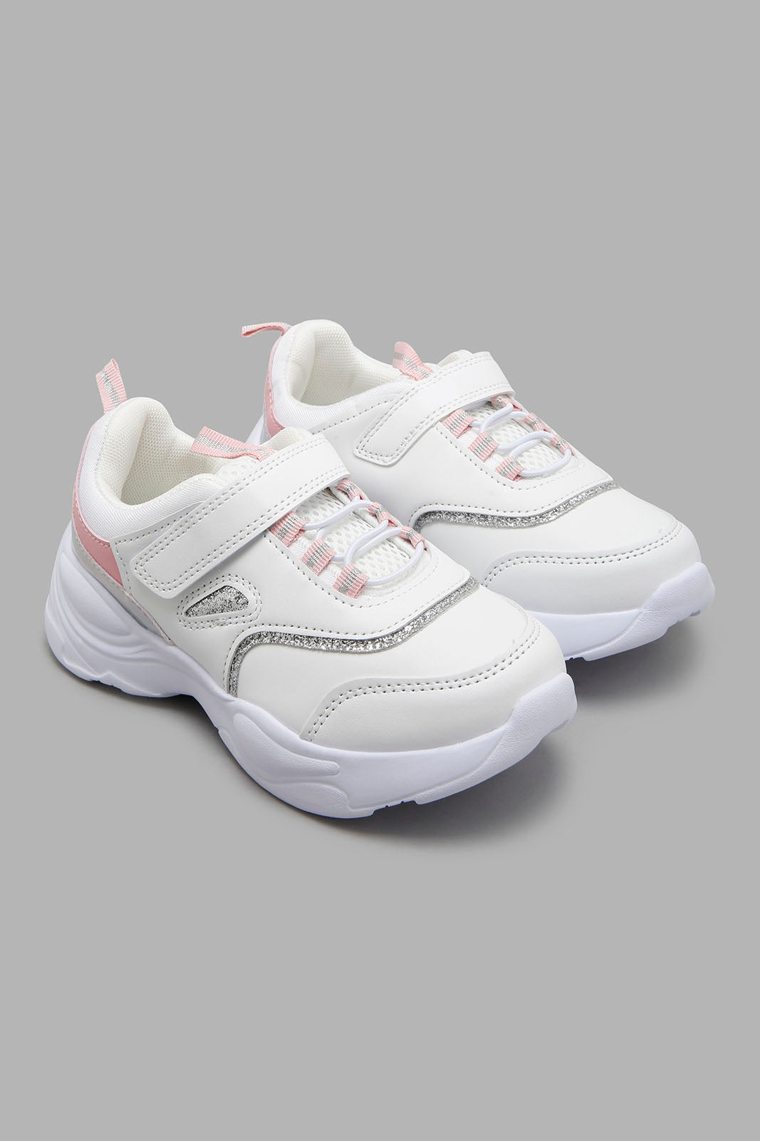 Redtag-White-Velcro-Strap-Sneaker-Colour:White,-Filter:Girls-Footwear-(3-to-5-Yrs),-GIR-Trainers,-New-In,-New-In-GIR-FOO,-Non-Sale,-S22A,-Section:Kidswear-Girls-3 to 5 Years