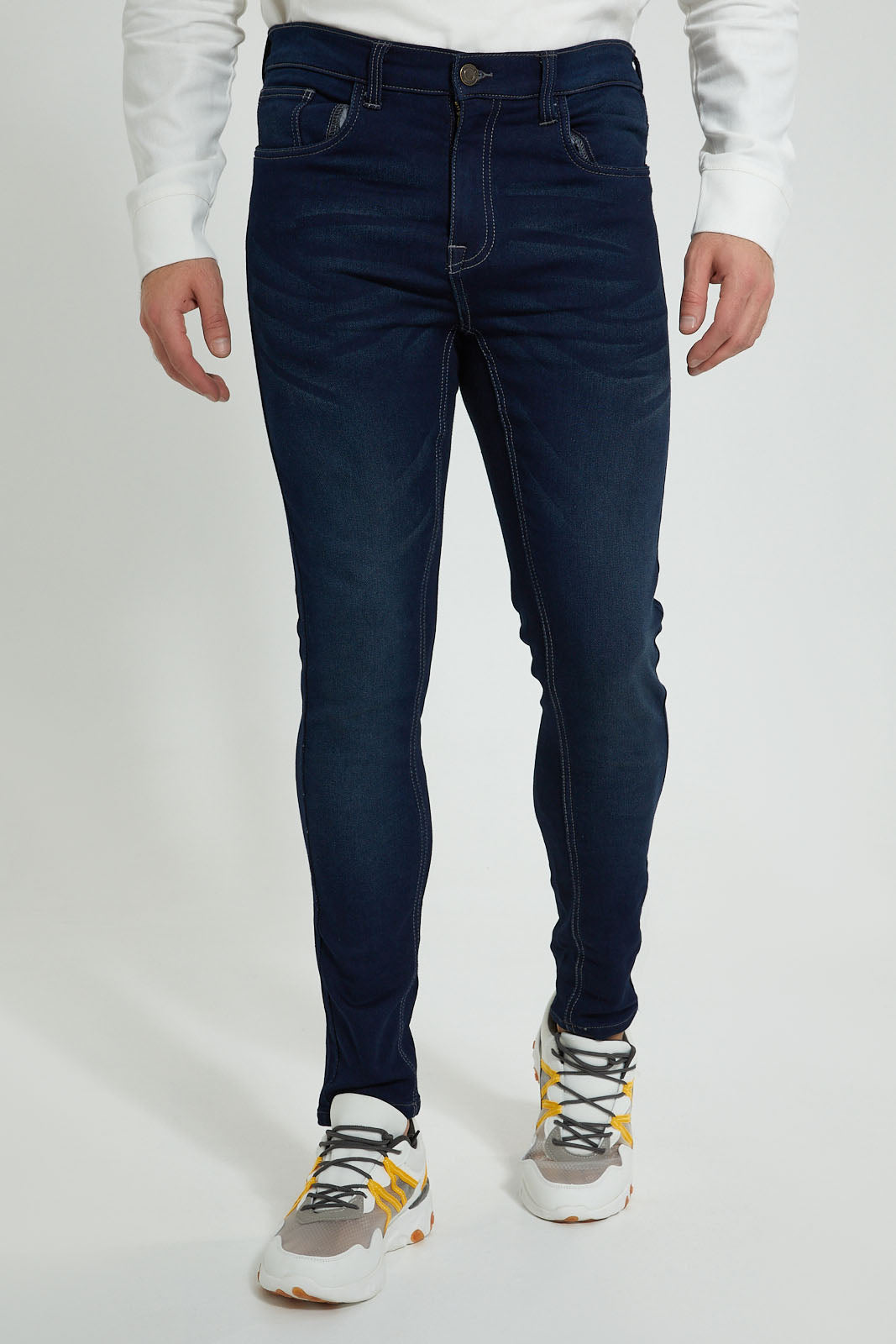 Redtag-Rinse-Wash-5-Pocket-Knit-Denim-Jean-Jeans-Slim-Fit-Men's-