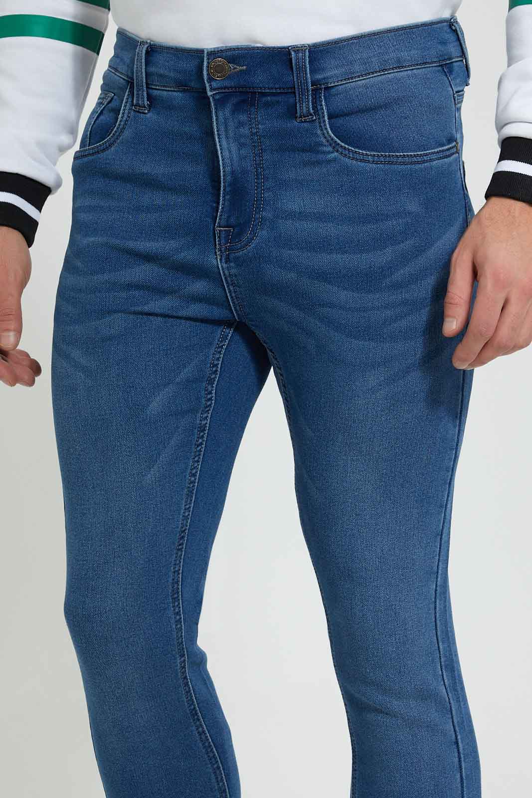 Redtag-Mid-Wash-5-Pocket-Knit-Denim-Jean-Jeans-Slim-Fit-Men's-