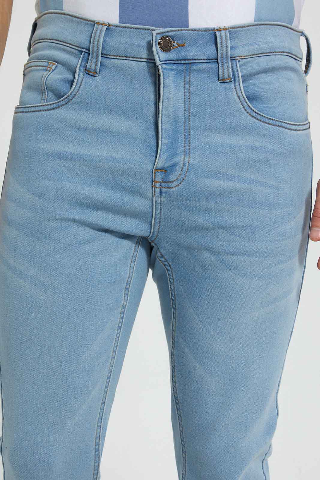 Redtag-Light-Wash-5-Pocket-Knit-Denim-Jean-Jeans-Slim-Fit-Men's-
