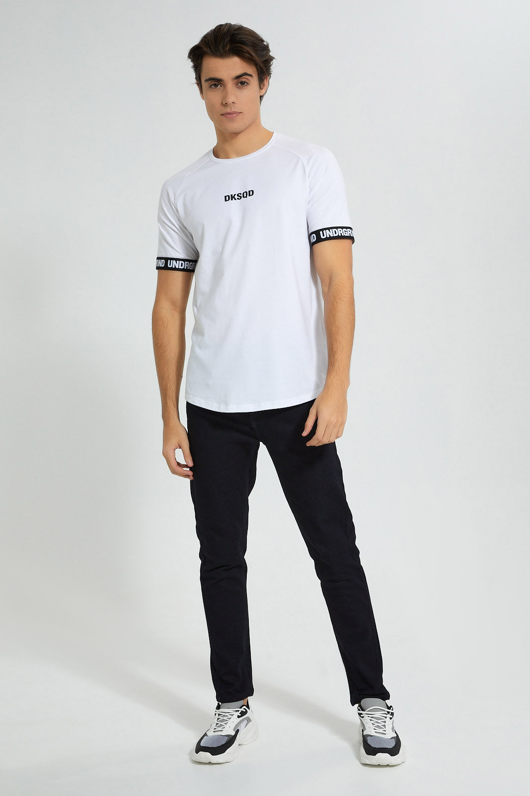 Redtag-Black-5-Pocket-Knit-Denim-Jean-Jeans-Slim-Fit-Men's-