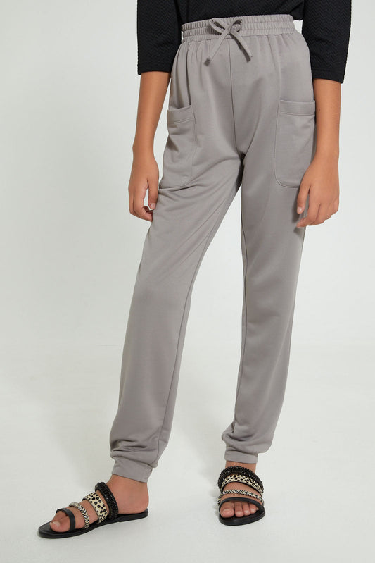 Redtag-Grey-Jogger-Cargo-Pants-Senior-Girls-9 to 14 Years