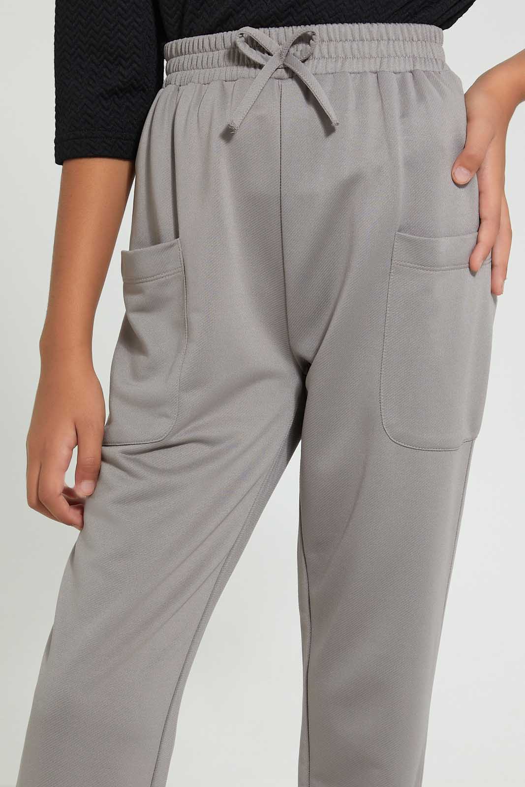 Redtag-Grey-Jogger-Cargo-Pants-Senior-Girls-9 to 14 Years