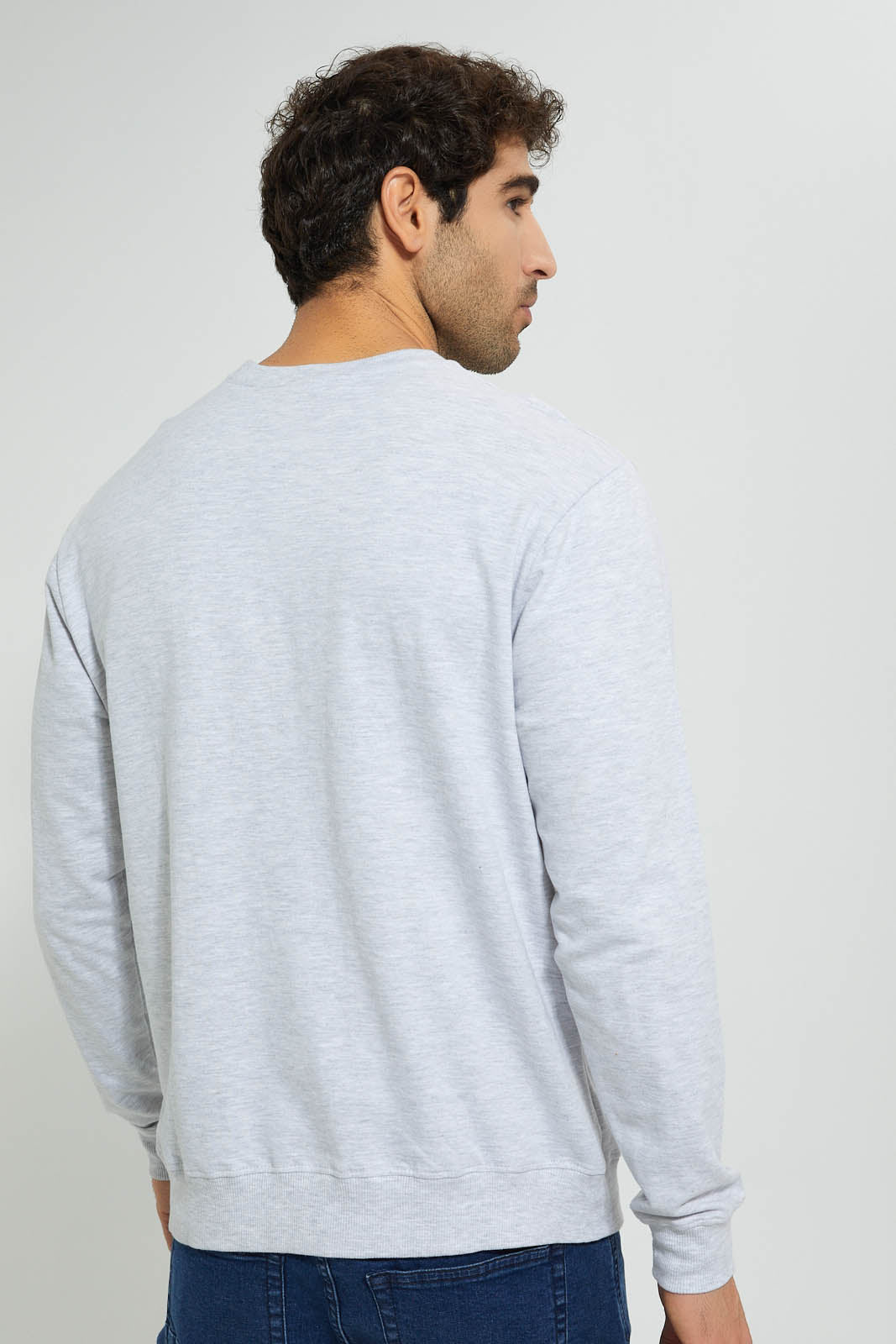 Redtag-Ecru-Crew-Neck-Sweatshirt-Sweatshirts-Men's-