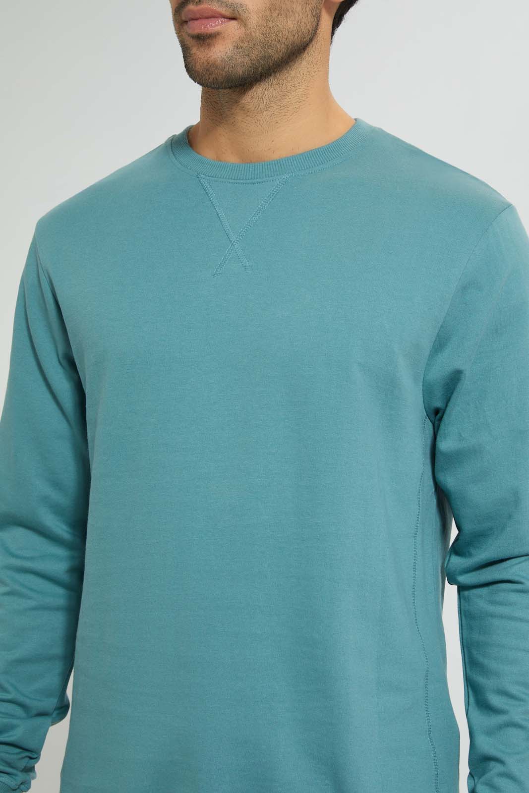 Redtag-Green-Crew-Neck-Sweatshirt-Sweatshirts-Men's-