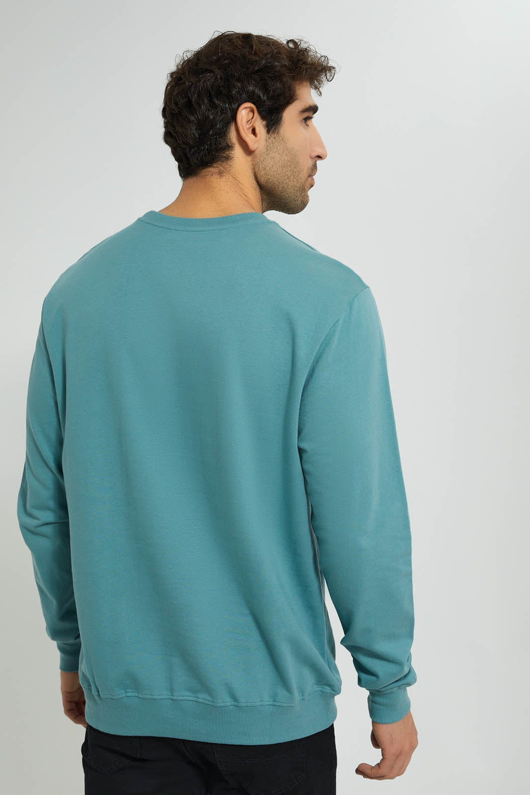 Redtag-Green-Crew-Neck-Sweatshirt-Sweatshirts-Men's-