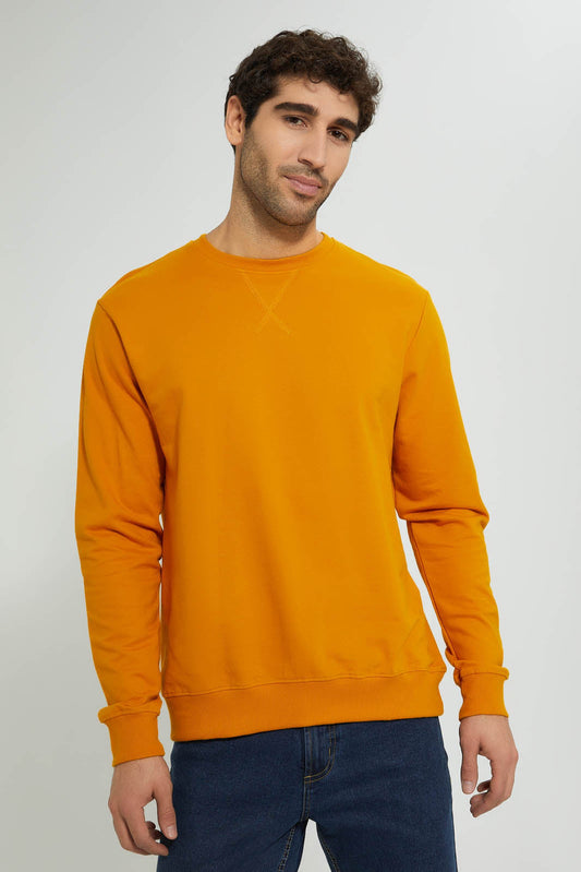 Redtag-Yellow-Crew-Neck-Sweatshirt-Sweatshirts-Men's-