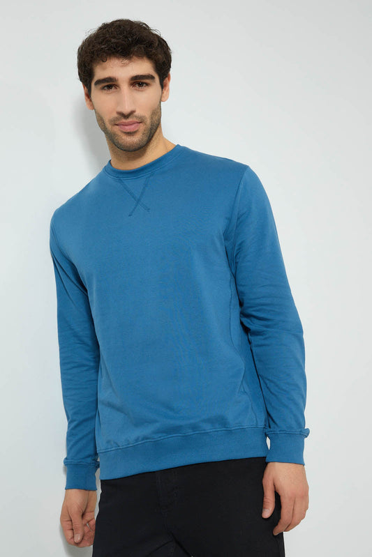 Redtag-Blue-Crew-Neck-Sweatshirt-Sweatshirts-Men's-