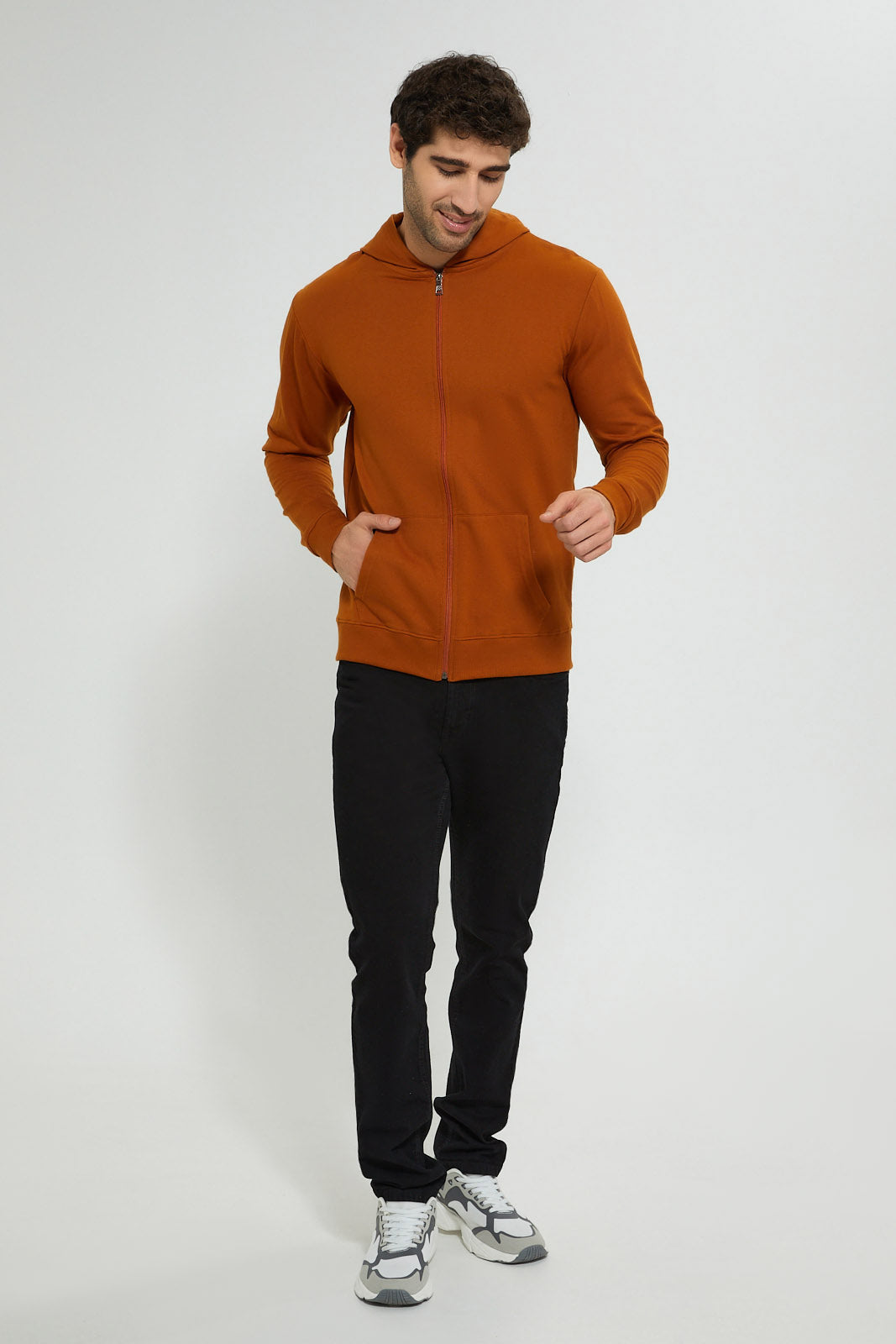 Redtag-Rust-Zipper-Hoodie-Sweatshirts-Men's-
