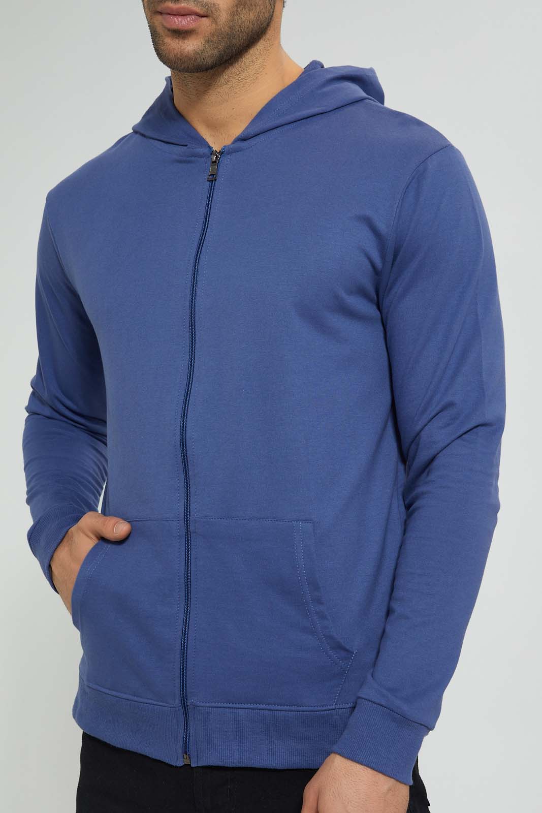 Redtag-Blue-Zipper-Hoodie-Sweatshirts-Men's-