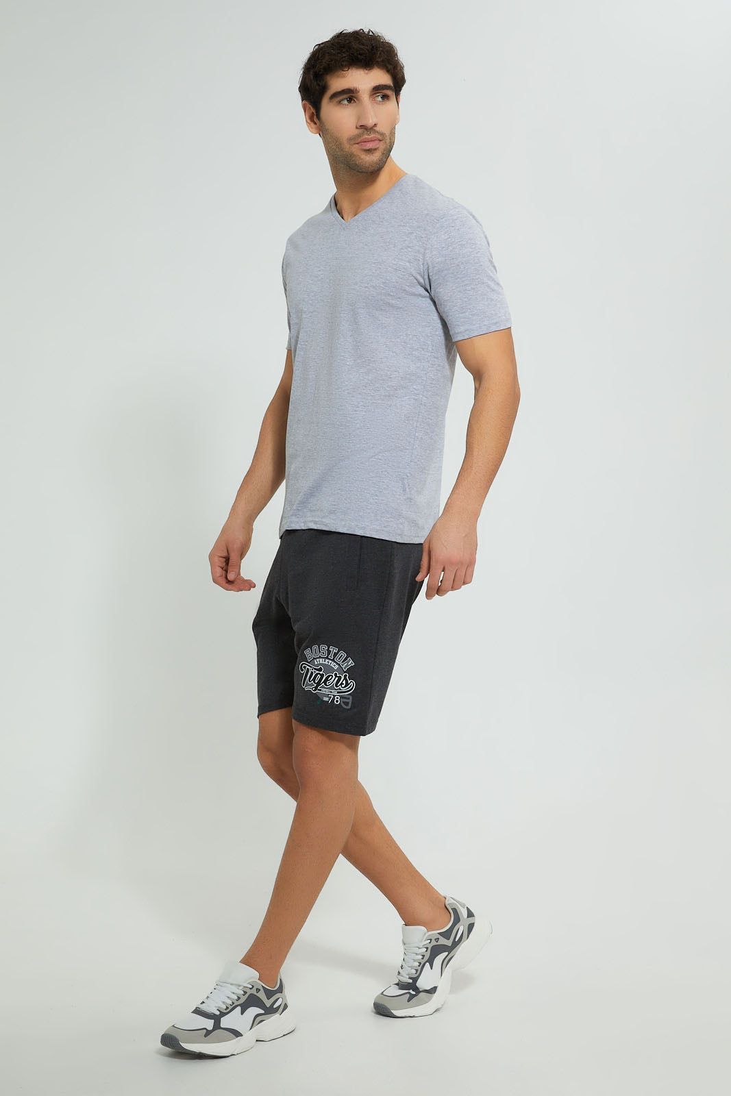 Redtag-Charcoal-Terry-Shorts-With-Placement-Print-Active-Shorts-Men's-