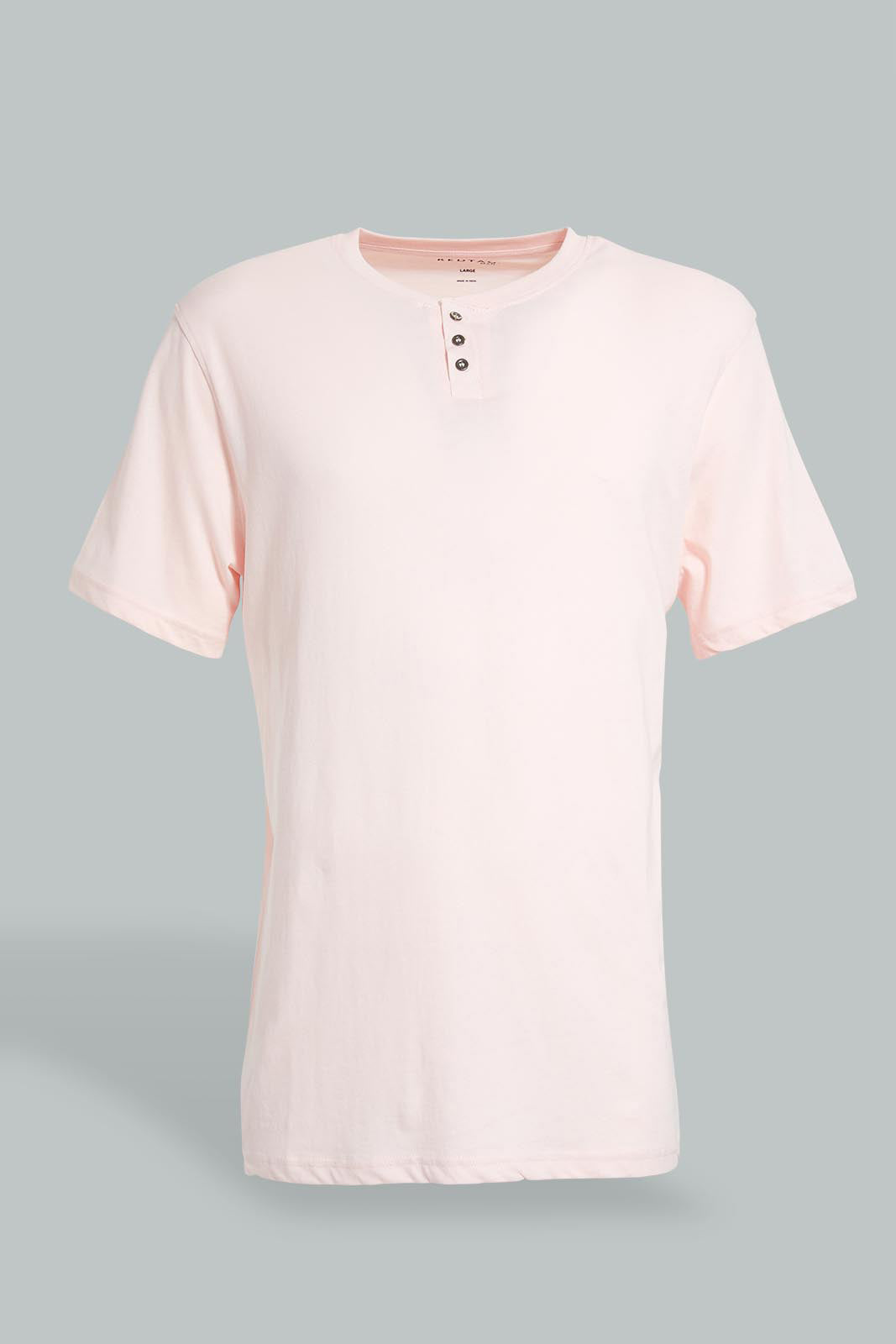 Redtag-Orange-Henley-T-Shirt-Henley-Tees-Men's-