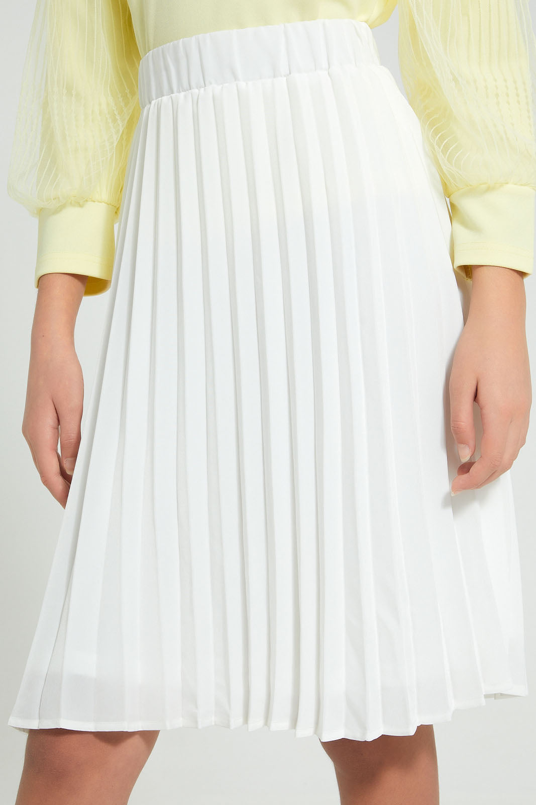 Redtag-White-Pleated-Skirt-Skirts-Senior-Girls-9 to 14 Years