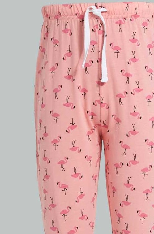 Pink Flamingo Pyjama Set (2-Piece)