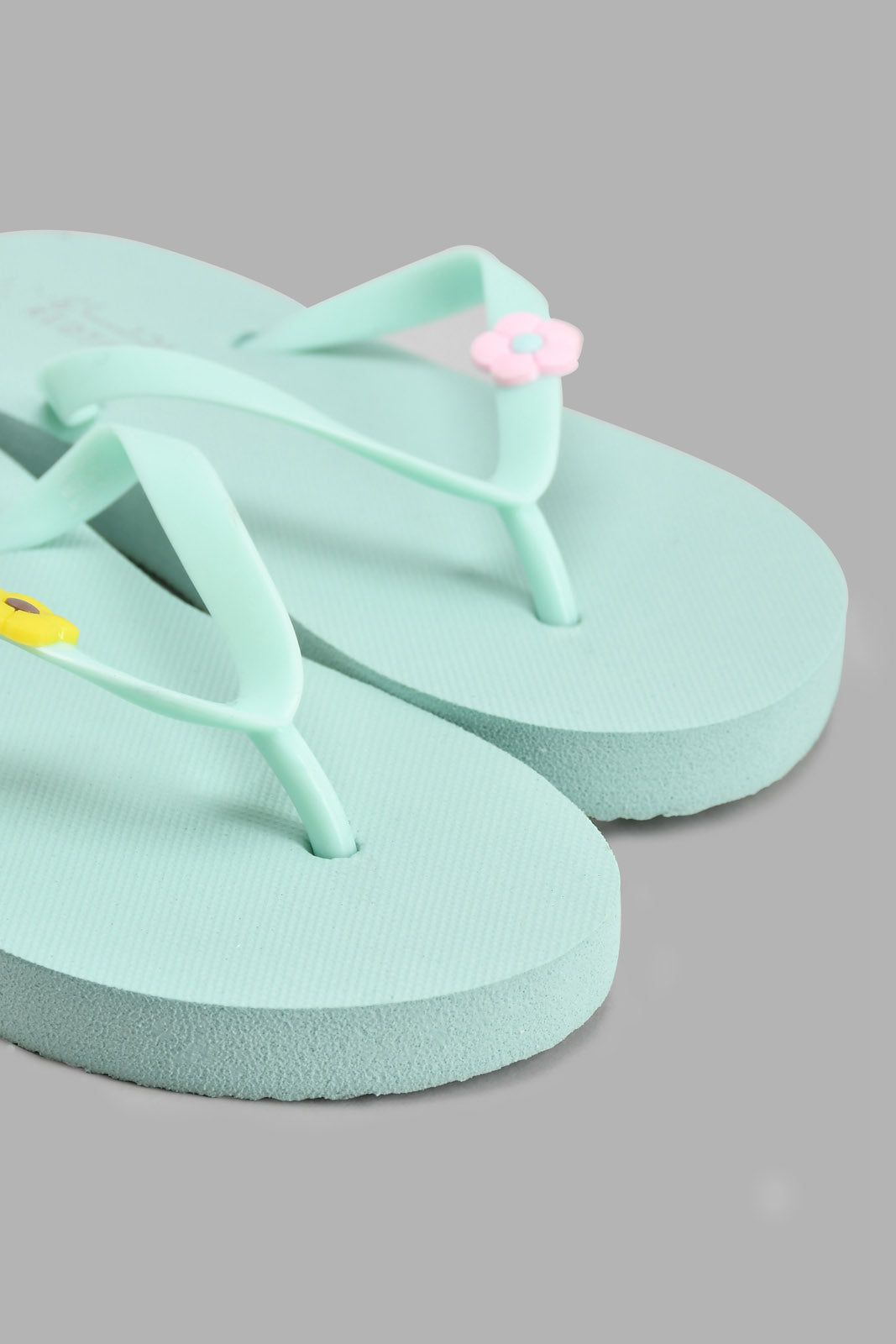Redtag-Pale-Green-Floral-Trim-Flip-Flop-Flip-Flops-Senior-Girls-5 to 14 Years