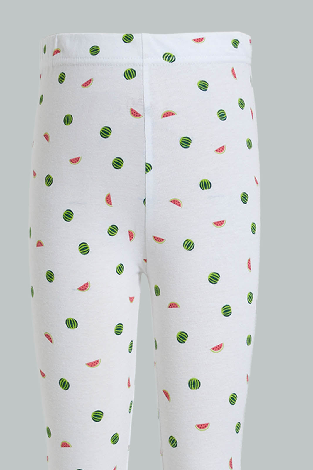 Redtag-White-Watermelon-Print-Legging-Leggings-Girls-2 to 8 Years