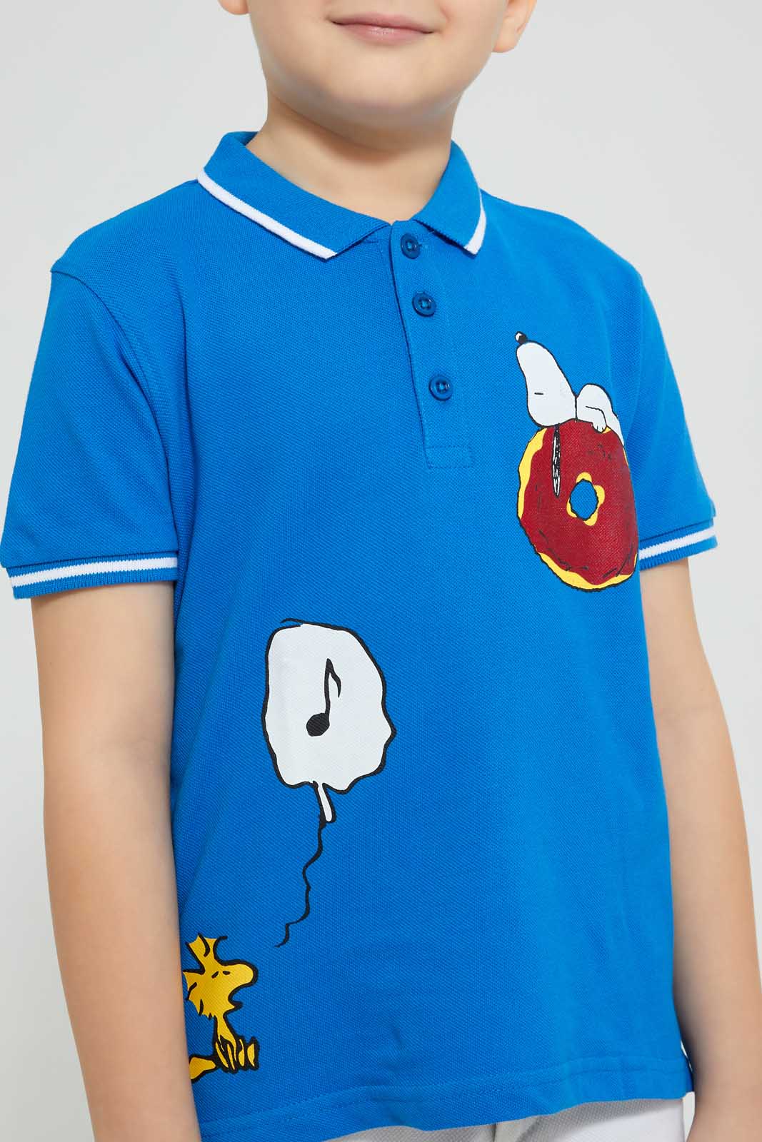Redtag-Blue-Snoopy-Polo-Character-Boys-2 to 8 Years
