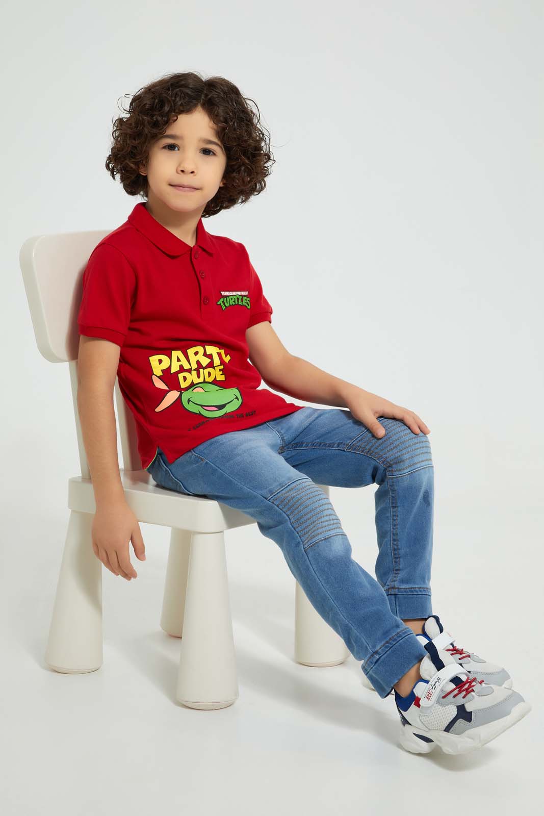 Redtag-Red-Ninja-Turtle-Polo-Polo-Shirts-Boys-2 to 8 Years