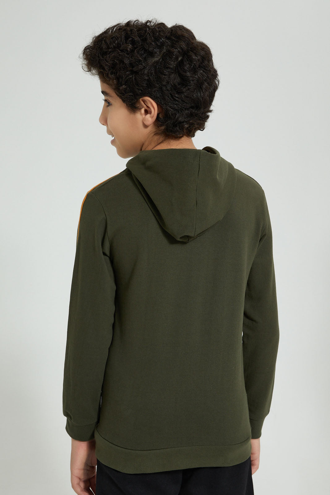 Redtag-Olive-Gamer-Embroideredoss-SweaT-Shirt-Sweatshirts-Senior-Boys-9 to 14 Years