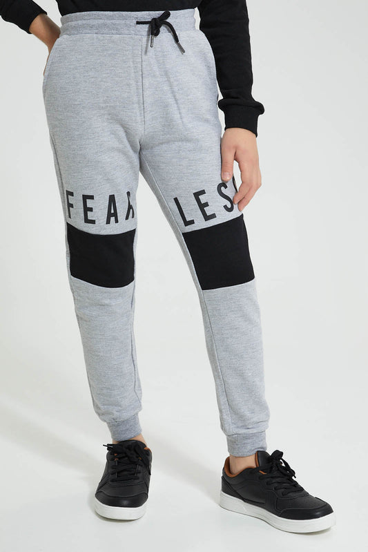 Redtag-Grey-Fearless-Active-Pant-Joggers-Senior-Boys-9 to 14 Years