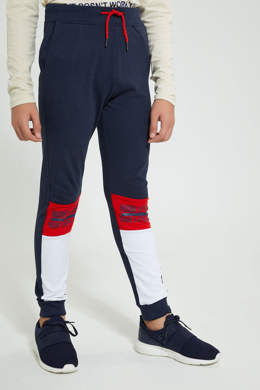 Redtag-Navy-True-Explorer-Active-Pant-Joggers-Senior-Boys-9 to 14 Years