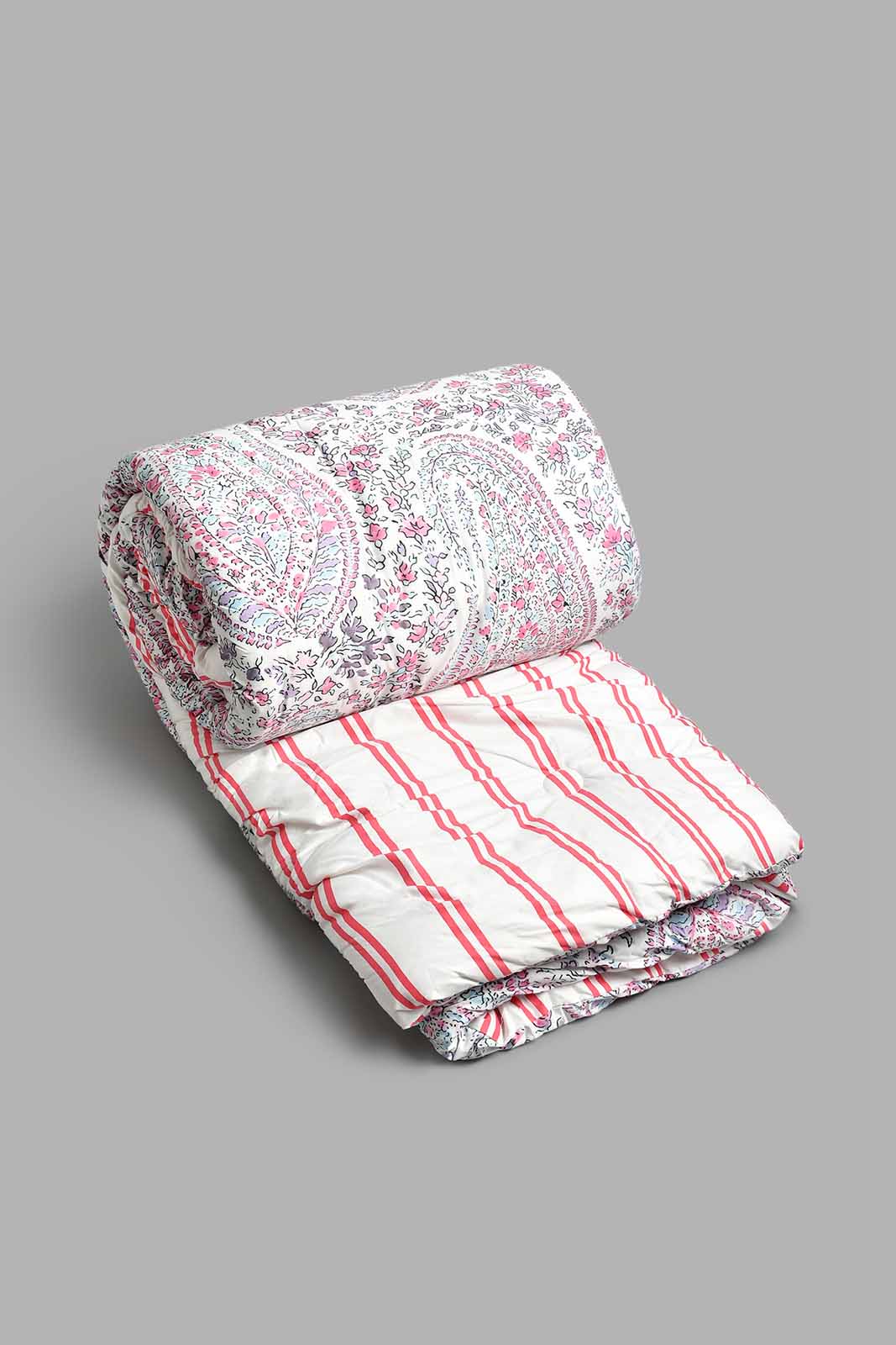 Redtag-Pink-Paisley-Print-6-Piece-Comforter-Set-(Double-Size)-Comforters-Home-Bedroom-