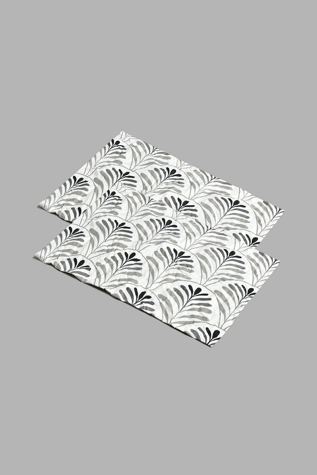 Redtag-Grey-Leaf-Print-6-Piece-Comforter-Set-(Double-Size)-Comforters-Home-Bedroom-