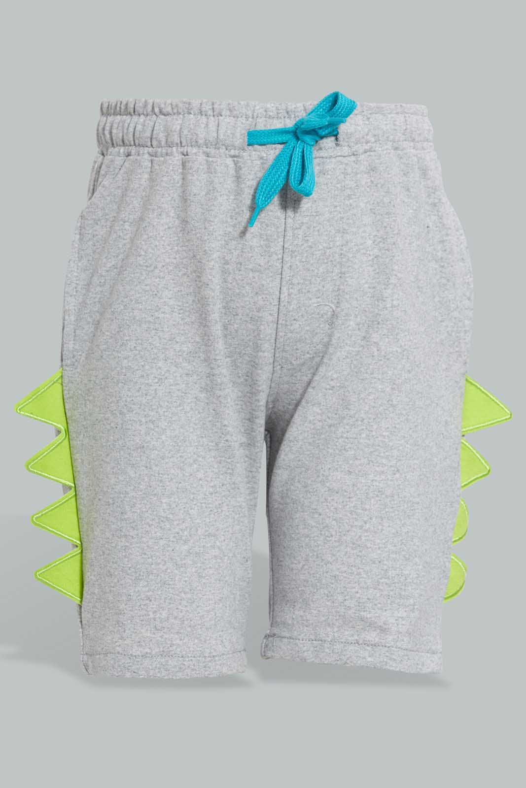 Redtag-White-Dino-Aop-T-Shirt-And-Short-Set-Sets-Boys-2 to 8 Years
