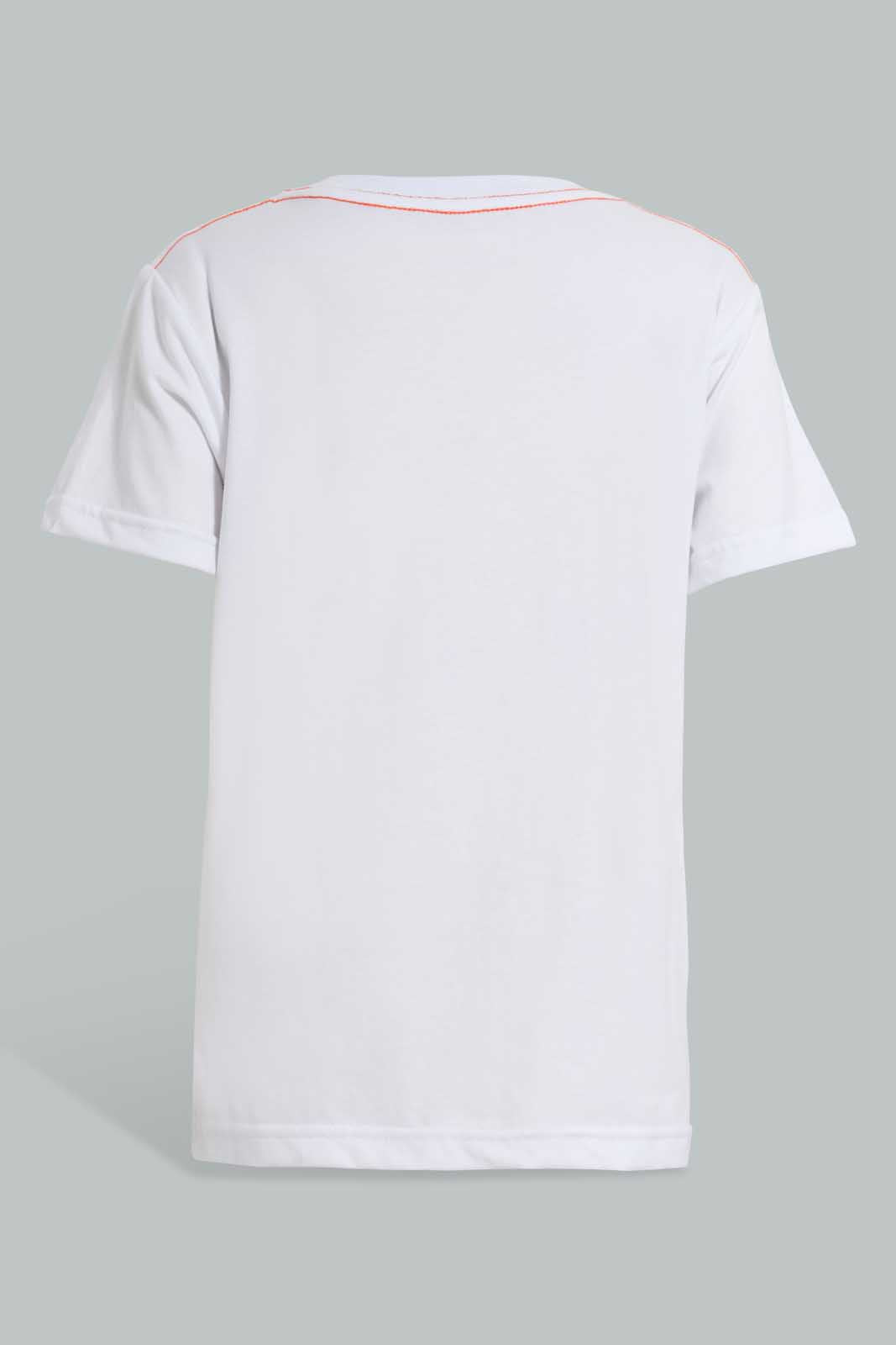 Redtag-White-Space-Lenticular-Print-T-Shirt-And-Short-Set-Sets-Boys-2 to 8 Years