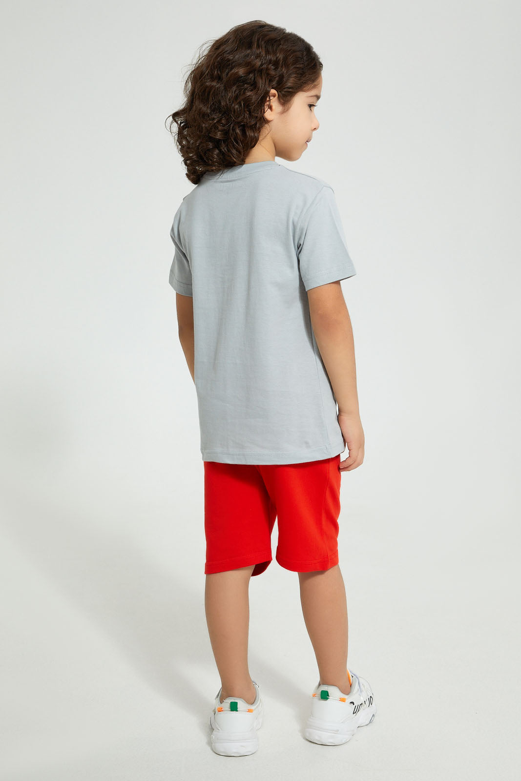 Redtag-Blue-Speed-Monster-Print-T-Shirt-And-Shorts-Set-Sets-Boys-2 to 8 Years
