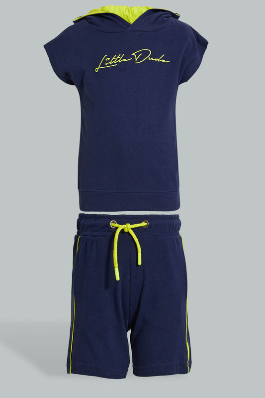 Redtag-Navy-Pique-Terry-Hooded-And-Shorts-Set-Boys-Sets,-Colour:Navy,-Filter:Boys-(2-to-8-Yrs),-New-In,-New-In-BOY,-Non-Sale,-S22A,-Section:Kidswear-Boys-2 to 8 Years